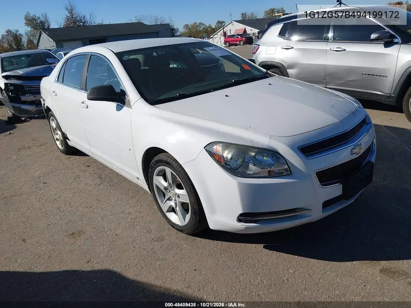 CHEVROLET MALIBU 2009, VIN 1G1ZG57B494199172
