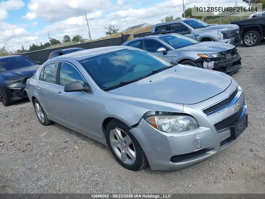 CHEVROLET MALIBU 2011, VIN 1G1ZB5EU4BF216484
