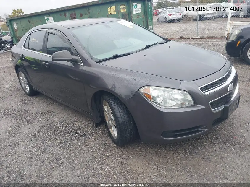 CHEVROLET MALIBU 2011, VIN 1G1ZB5E17BF214007