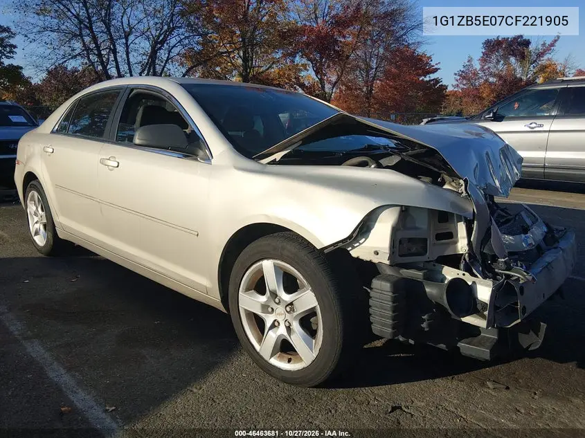 CHEVROLET MALIBU 2012, VIN 1G1ZB5E07CF221905