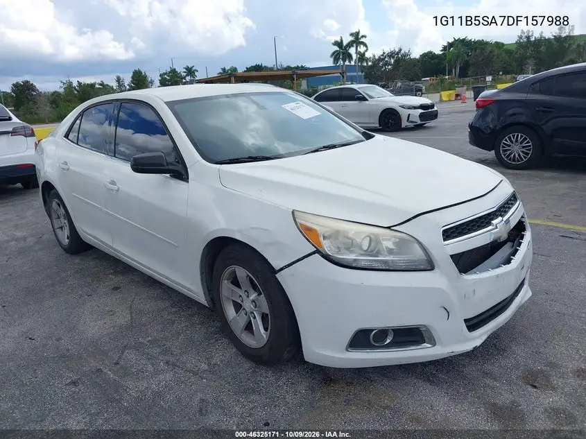 CHEVROLET MALIBU 2013, VIN 1G11B5SA7DF157988