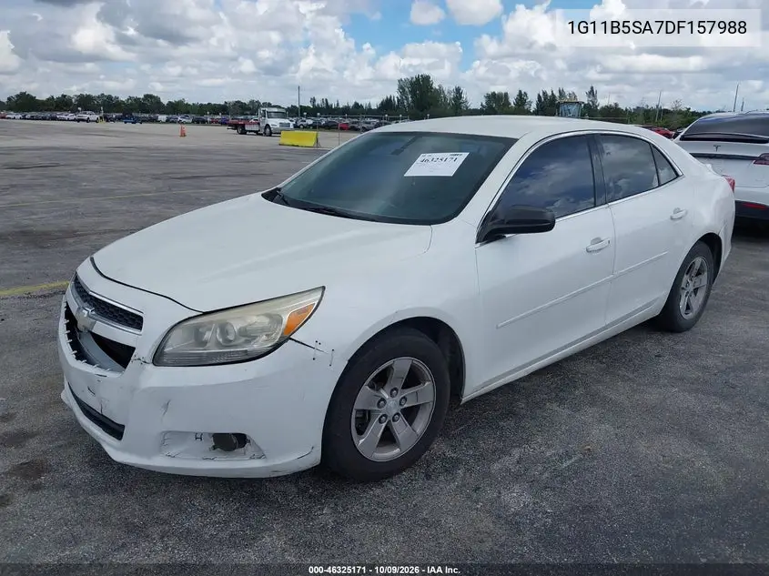 2013 CHEVROLET MALIBU VIN 1G11B5SA7DF157988 — фото 2