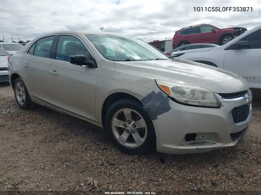 CHEVROLET MALIBU 2015, VIN 1G11C5SL0FF353871
