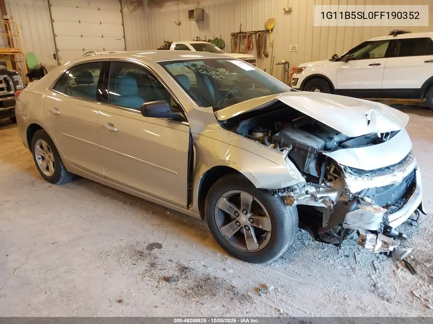 CHEVROLET MALIBU 2015, VIN 1G11B5SL0FF190352