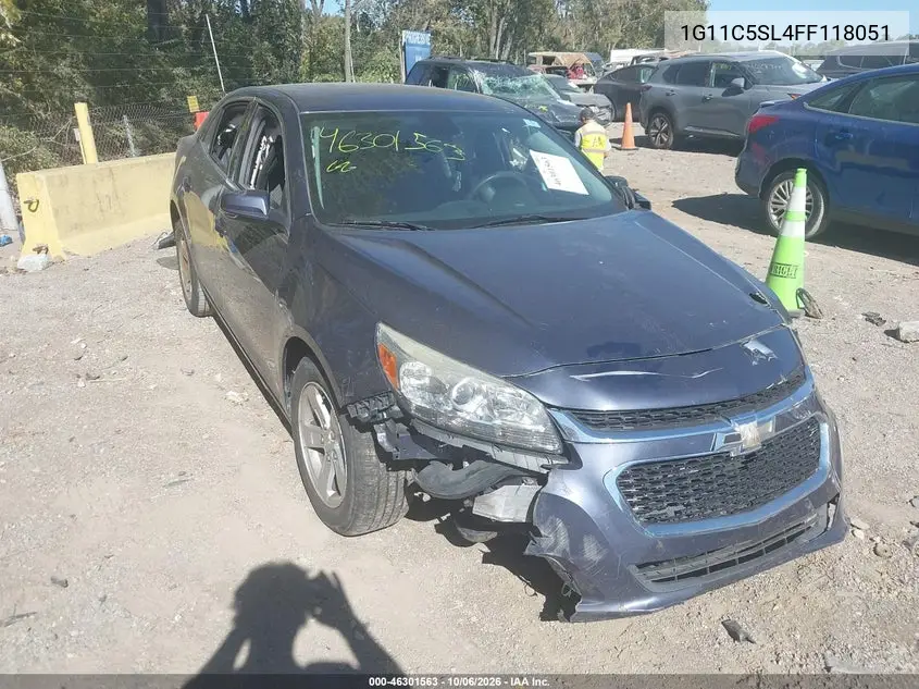 CHEVROLET MALIBU 2015, VIN 1G11C5SL4FF118051