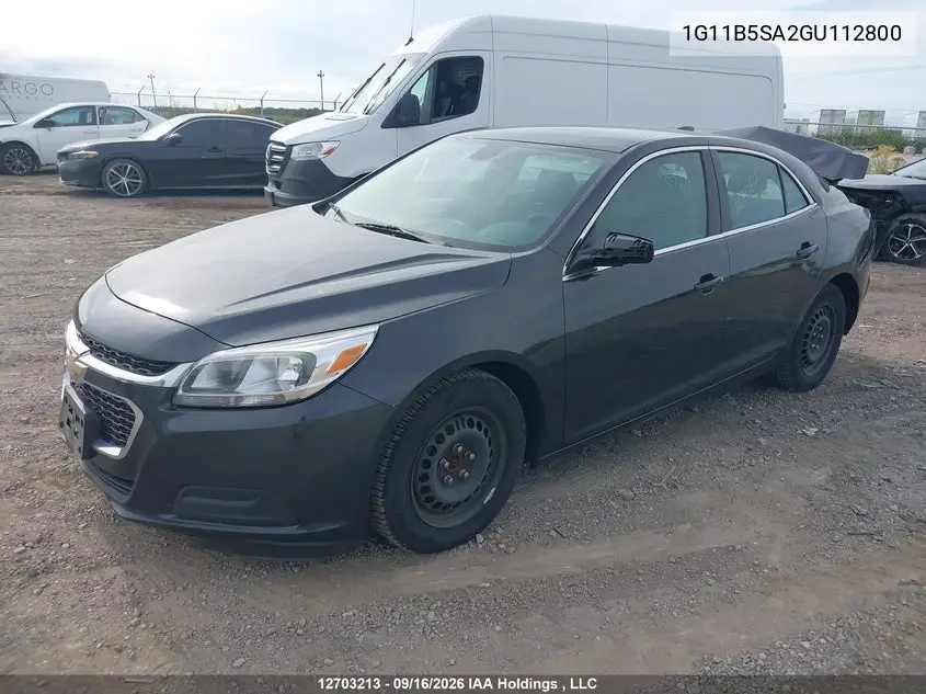 2016 CHEVROLET MALIBU VIN 1G11B5SA2GU112800 — фото 2