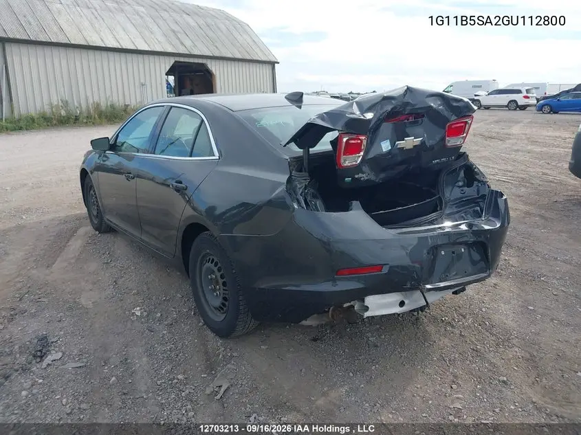 2016 CHEVROLET MALIBU VIN 1G11B5SA2GU112800 — фото 3