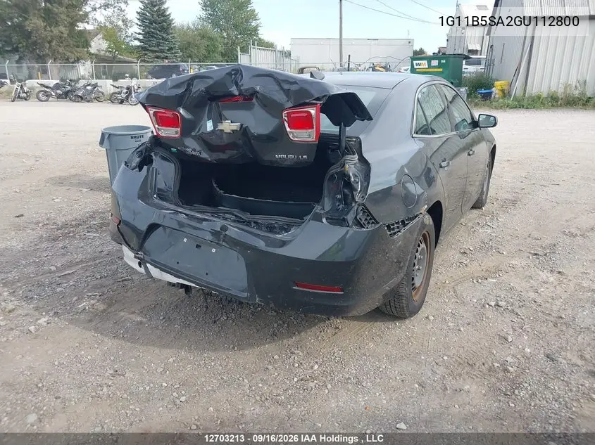 2016 CHEVROLET MALIBU VIN 1G11B5SA2GU112800 — фото 4