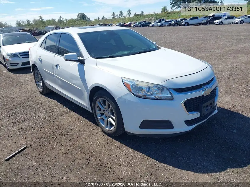 CHEVROLET MALIBU 2016, VIN 1G11C5SA9GF143351