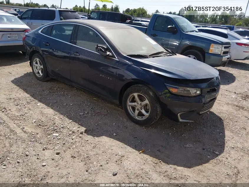 CHEVROLET MALIBU 2016, VIN 1G1ZB5ST2GF354186
