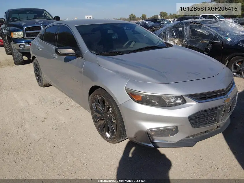 CHEVROLET MALIBU 2016, VIN 1G1ZB5STXGF206416