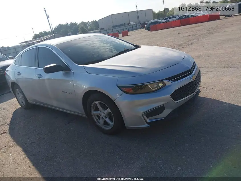 CHEVROLET MALIBU 2016, VIN 1G1ZB5ST7GF200668