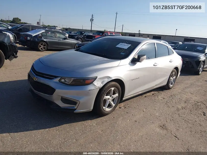 2016 CHEVROLET MALIBU VIN 1G1ZB5ST7GF200668 — фото 2