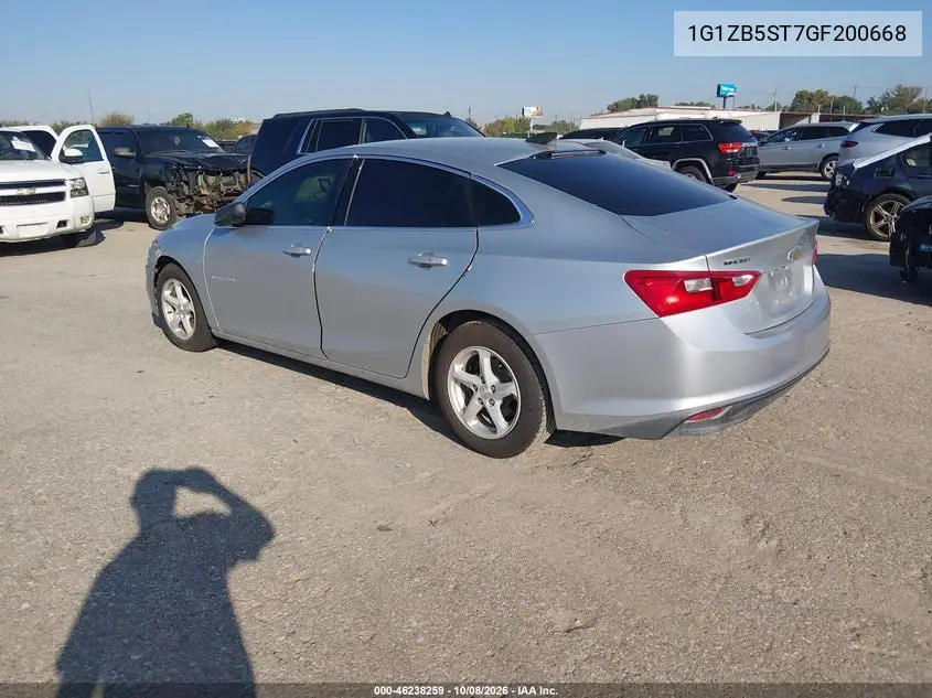 2016 CHEVROLET MALIBU VIN 1G1ZB5ST7GF200668 — фото 3