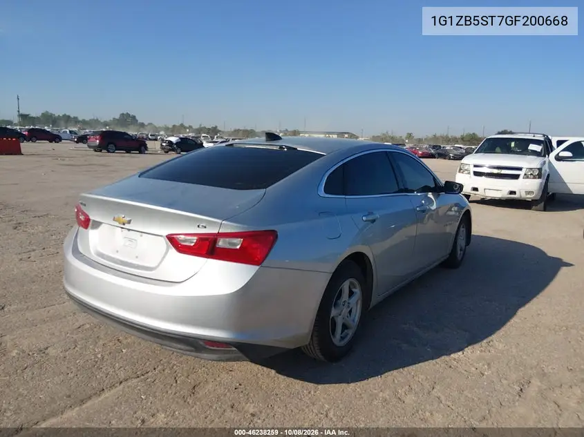 2016 CHEVROLET MALIBU VIN 1G1ZB5ST7GF200668 — фото 4