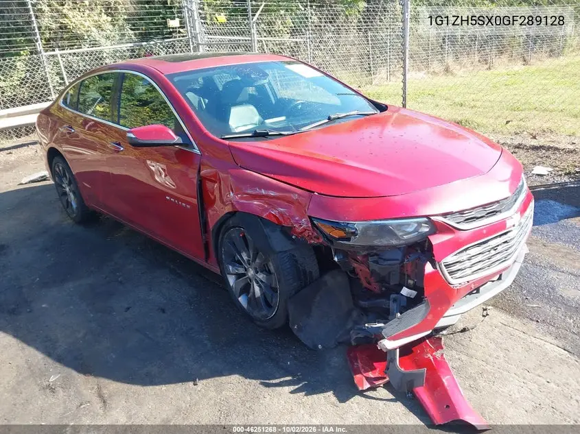 CHEVROLET MALIBU 2016, VIN 1G1ZH5SX0GF289128