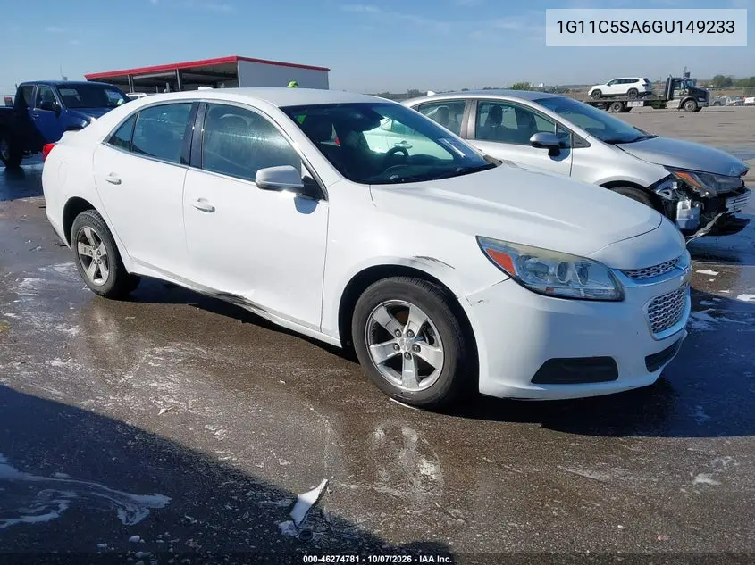 CHEVROLET MALIBU 2016, VIN 1G11C5SA6GU149233