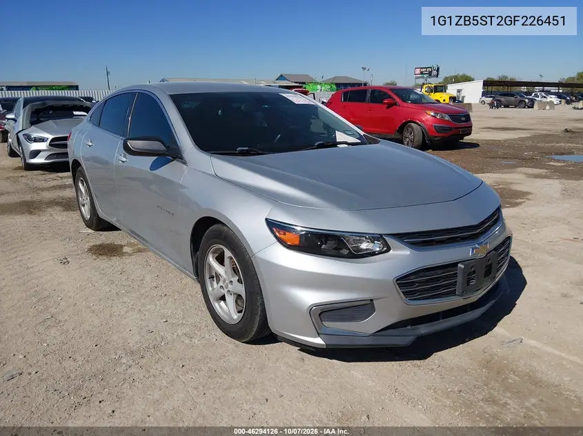 CHEVROLET MALIBU 2016, VIN 1G1ZB5ST2GF226451