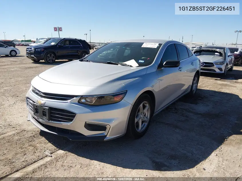 2016 CHEVROLET MALIBU VIN 1G1ZB5ST2GF226451 — фото 2
