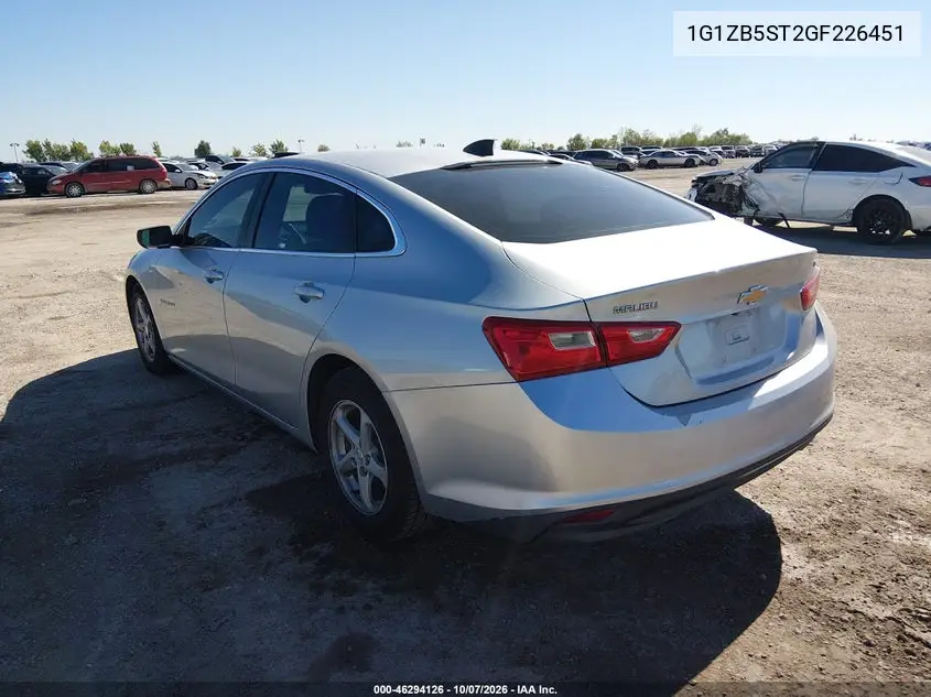 2016 CHEVROLET MALIBU VIN 1G1ZB5ST2GF226451 — фото 3