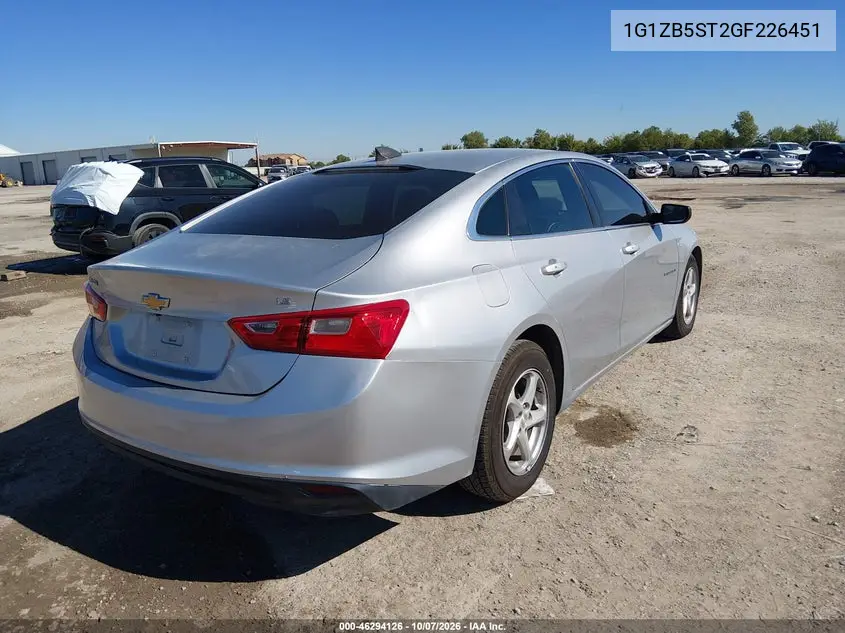 2016 CHEVROLET MALIBU VIN 1G1ZB5ST2GF226451 — фото 4
