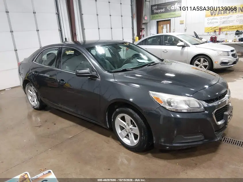 CHEVROLET MALIBU 2016, VIN 1G11A5SA3GU139068
