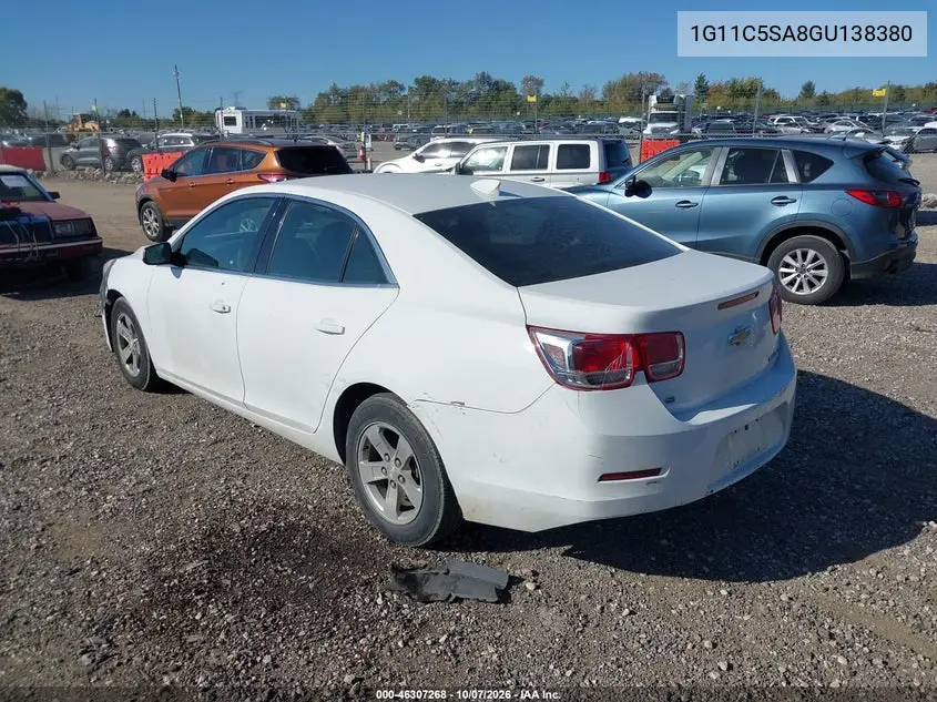 2016 CHEVROLET MALIBU VIN 1G11C5SA8GU138380 — фото 3