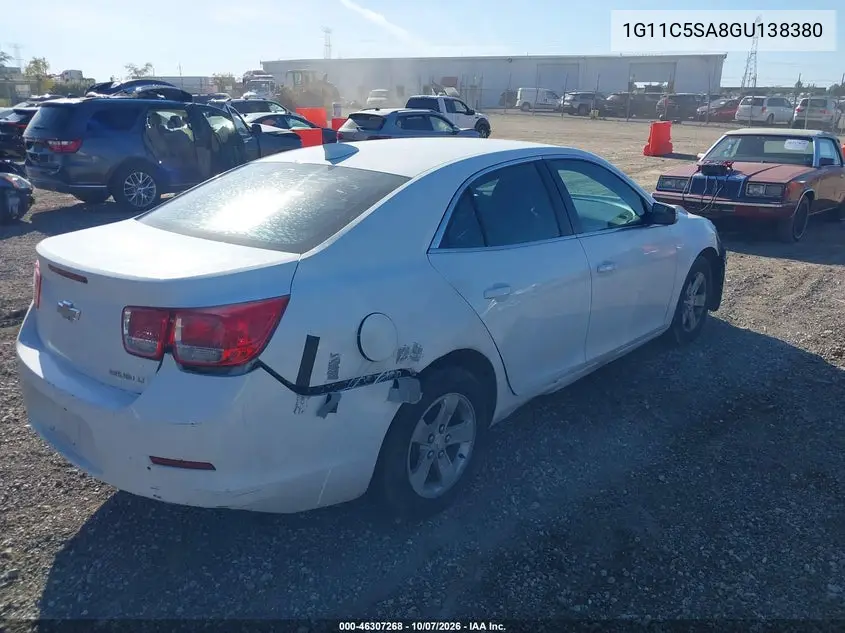2016 CHEVROLET MALIBU VIN 1G11C5SA8GU138380 — фото 4