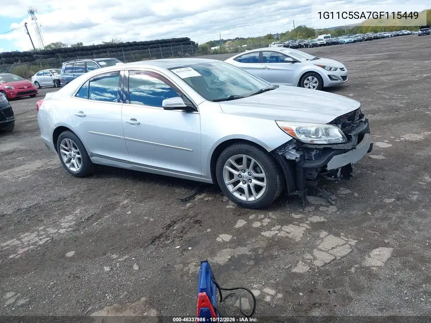 CHEVROLET MALIBU 2016, VIN 1G11C5SA7GF115449