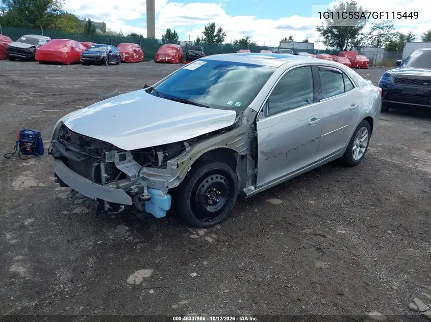 2016 CHEVROLET MALIBU VIN 1G11C5SA7GF115449 — фото 2
