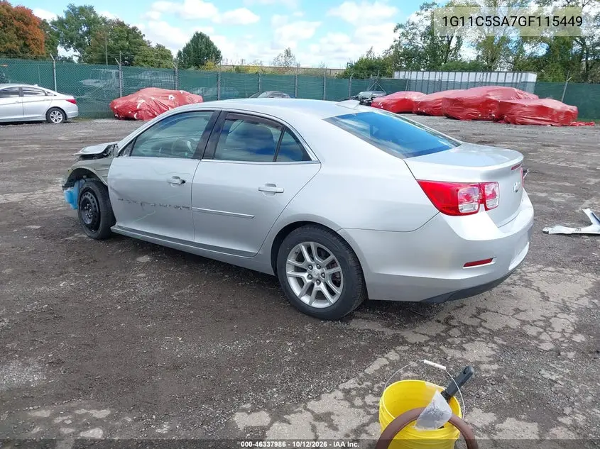 2016 CHEVROLET MALIBU VIN 1G11C5SA7GF115449 — фото 3