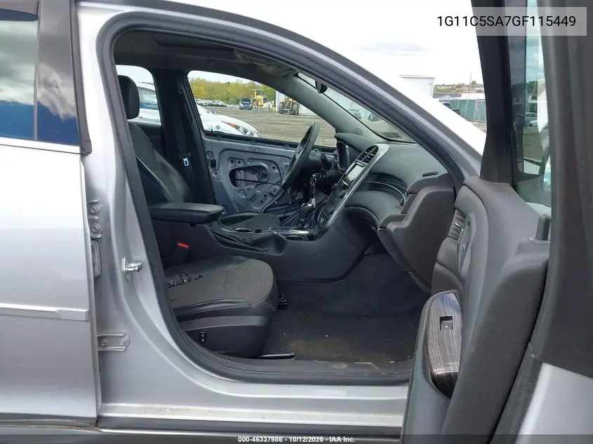 2016 CHEVROLET MALIBU VIN 1G11C5SA7GF115449 — фото 5