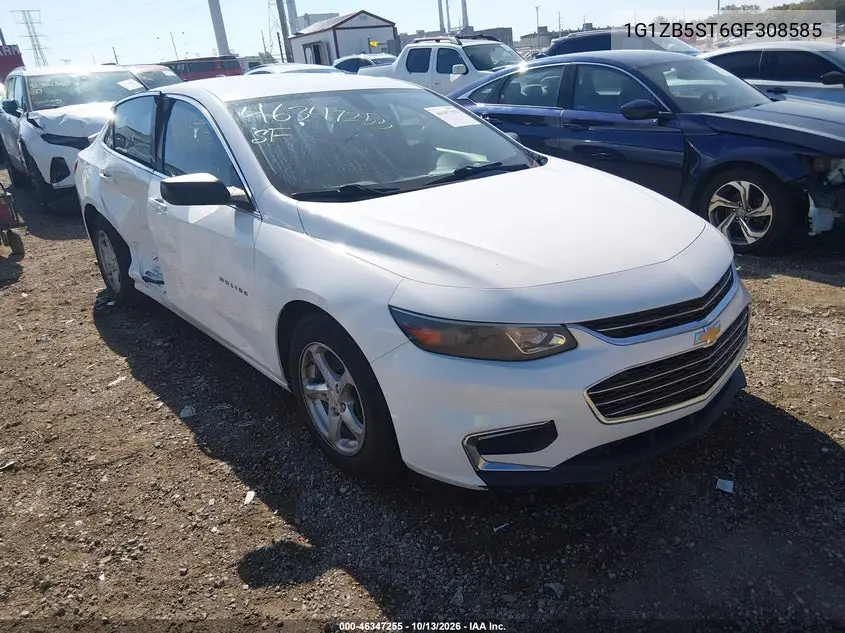CHEVROLET MALIBU 2016, VIN 1G1ZB5ST6GF308585