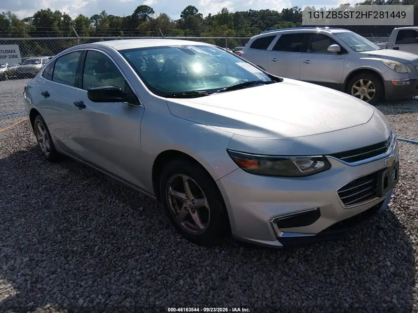 CHEVROLET MALIBU 2017, VIN 1G1ZB5ST2HF281449