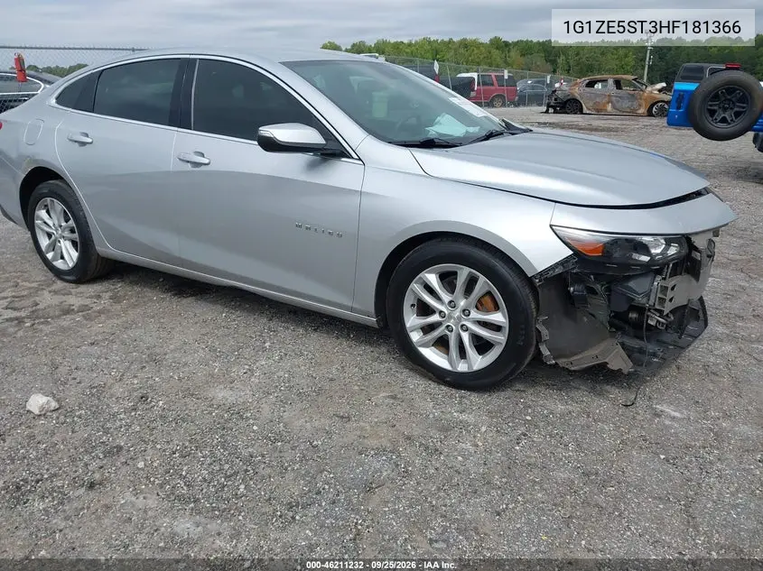 CHEVROLET MALIBU 2017, VIN 1G1ZE5ST3HF181366
