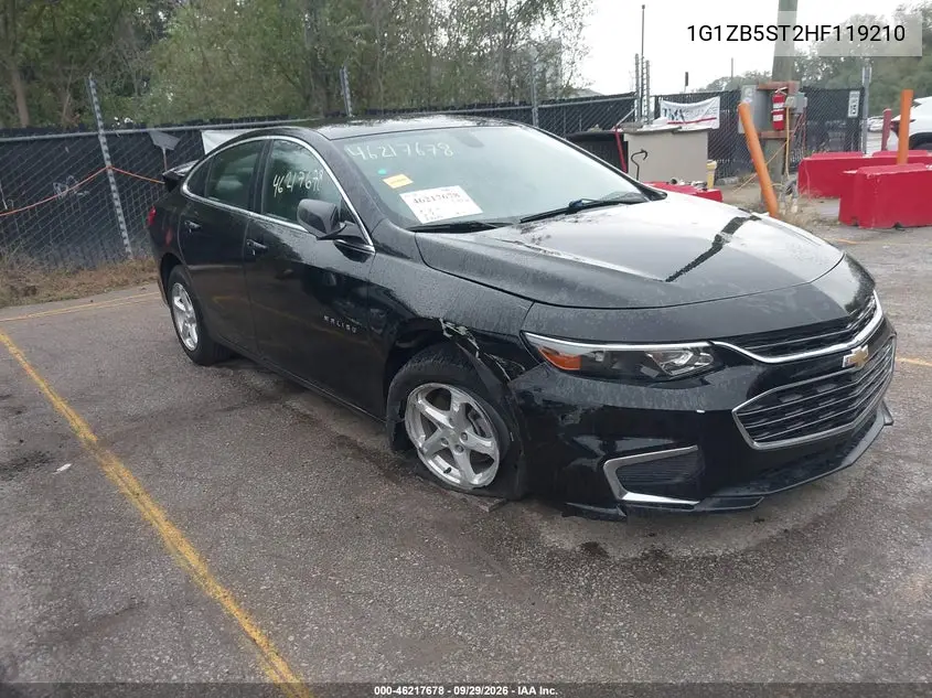 CHEVROLET MALIBU 2017, VIN 1G1ZB5ST2HF119210
