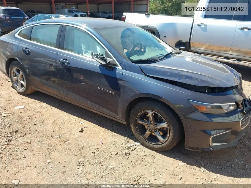 CHEVROLET MALIBU 2017, VIN 1G1ZB5ST5HF270042