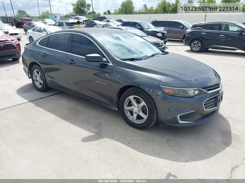CHEVROLET MALIBU 2017, VIN 1G1ZB5ST9HF221314