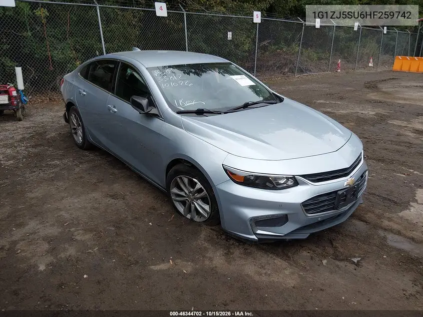 CHEVROLET MALIBU 2017, VIN 1G1ZJ5SU6HF259742