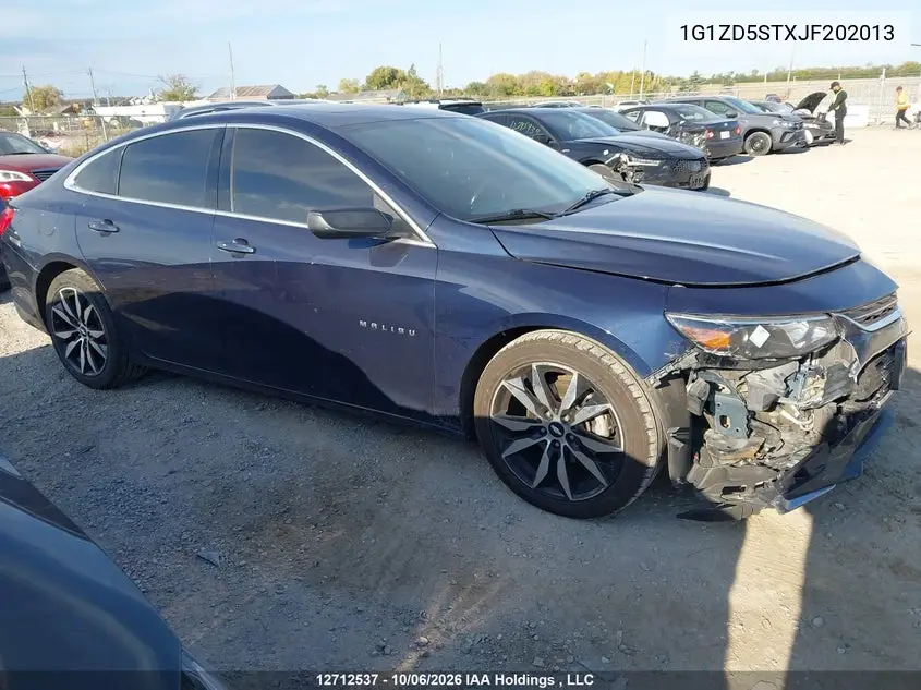 CHEVROLET MALIBU 2018, VIN 1G1ZD5STXJF202013