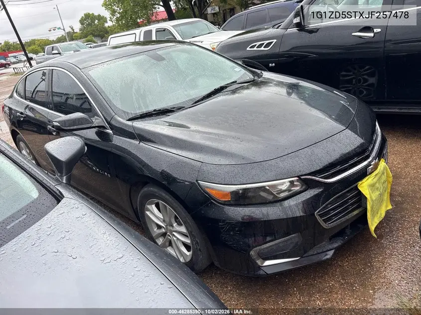 CHEVROLET MALIBU 2018, VIN 1G1ZD5STXJF257478