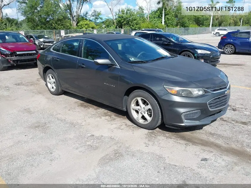 CHEVROLET MALIBU 2018, VIN 1G1ZD5ST1JF151288