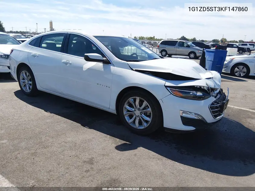CHEVROLET MALIBU 2019, VIN 1G1ZD5ST3KF147860