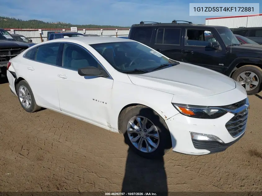 CHEVROLET MALIBU 2019, VIN 1G1ZD5ST4KF172881