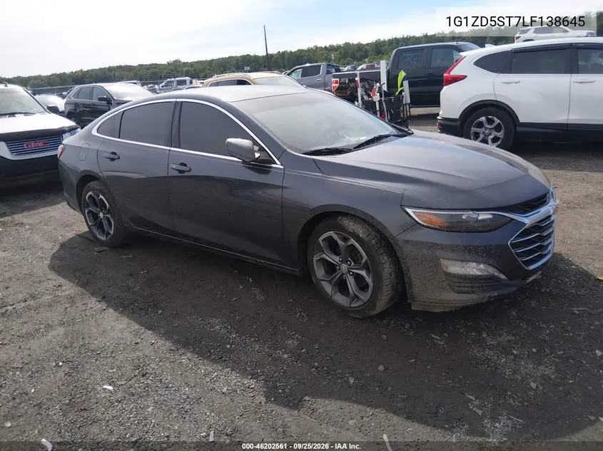 CHEVROLET MALIBU 2020, VIN 1G1ZD5ST7LF138645