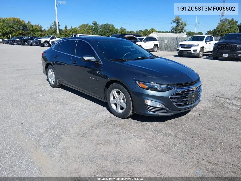CHEVROLET MALIBU 2021, VIN 1G1ZC5ST3MF006602