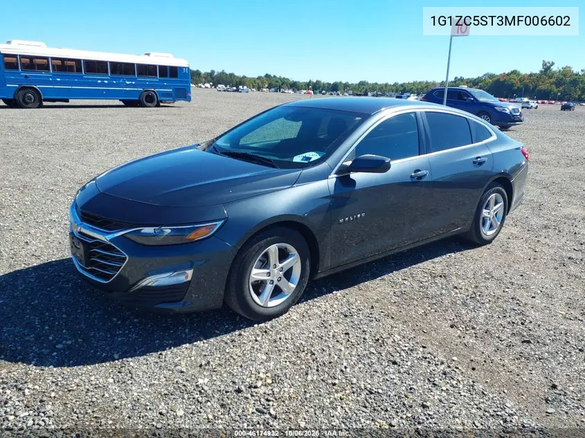 2021 CHEVROLET MALIBU VIN 1G1ZC5ST3MF006602 — фото 2