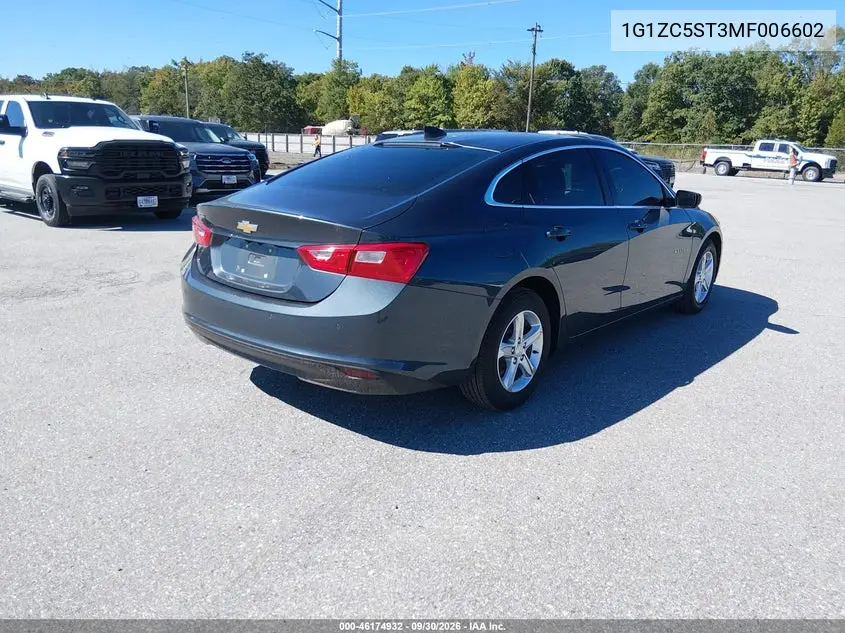 2021 CHEVROLET MALIBU VIN 1G1ZC5ST3MF006602 — фото 4