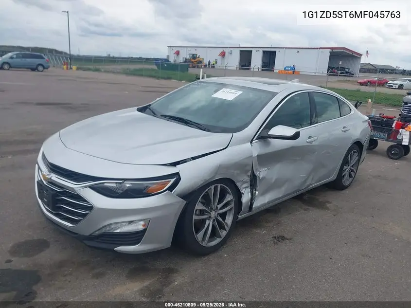 2021 CHEVROLET MALIBU VIN 1G1ZD5ST6MF045763 — фото 2
