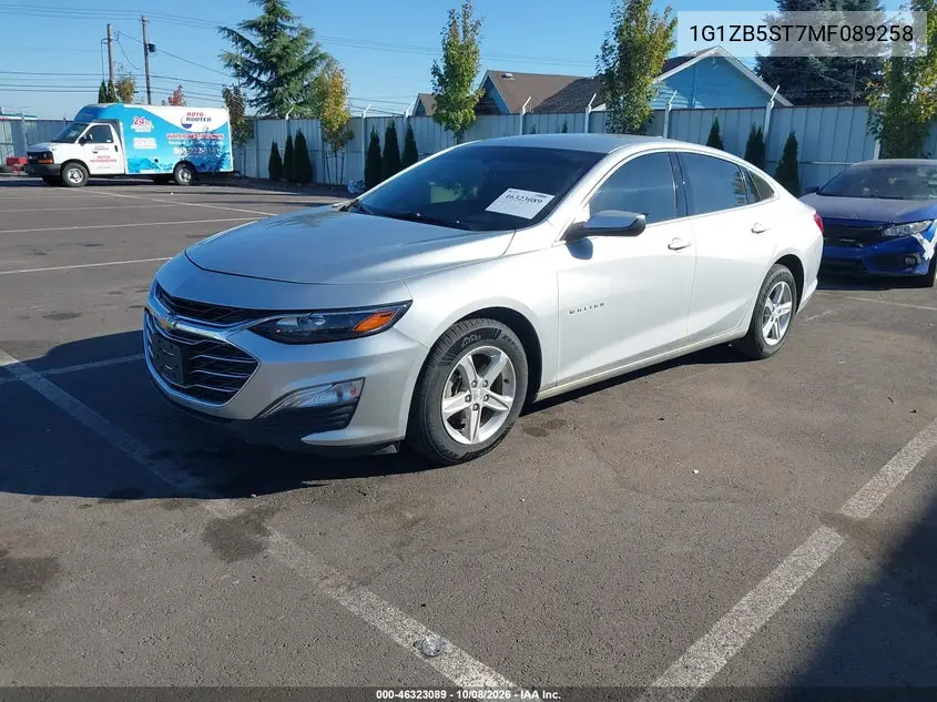 2021 CHEVROLET MALIBU VIN 1G1ZB5ST7MF089258 — фото 2